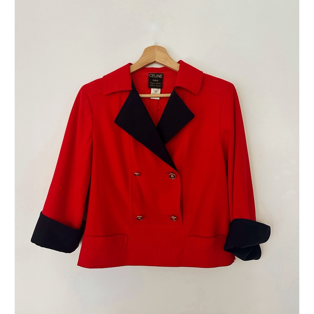 Authentic Celine blazer jacket classic made in France 100% wool Sz 40 38 S US4
